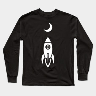 Dogecoin Rocket to the Moon Long Sleeve T-Shirt